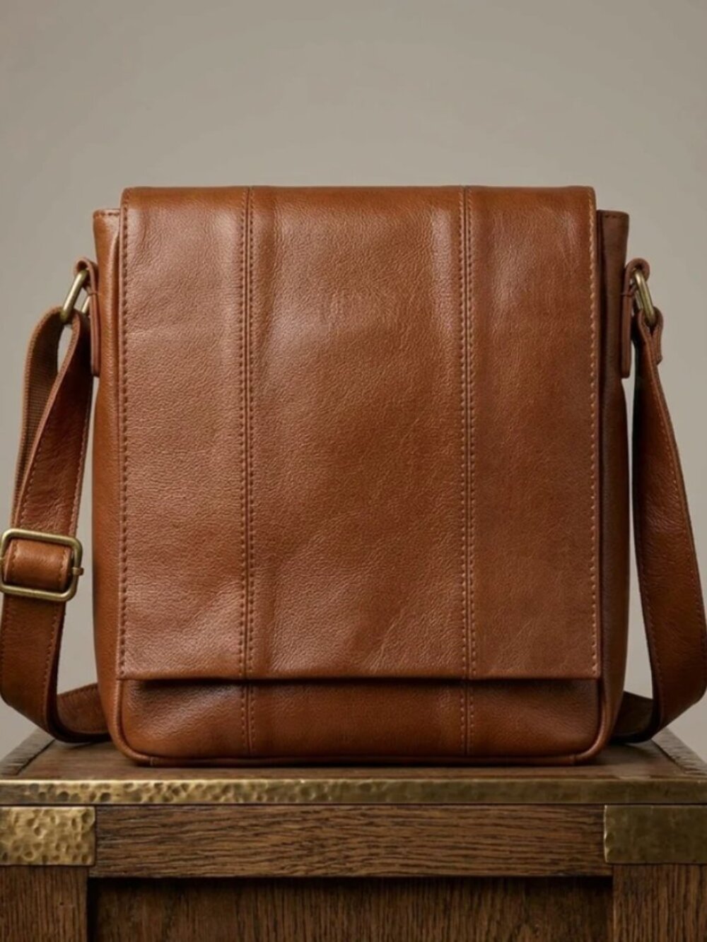 Brown Genuine Leather Crossbody